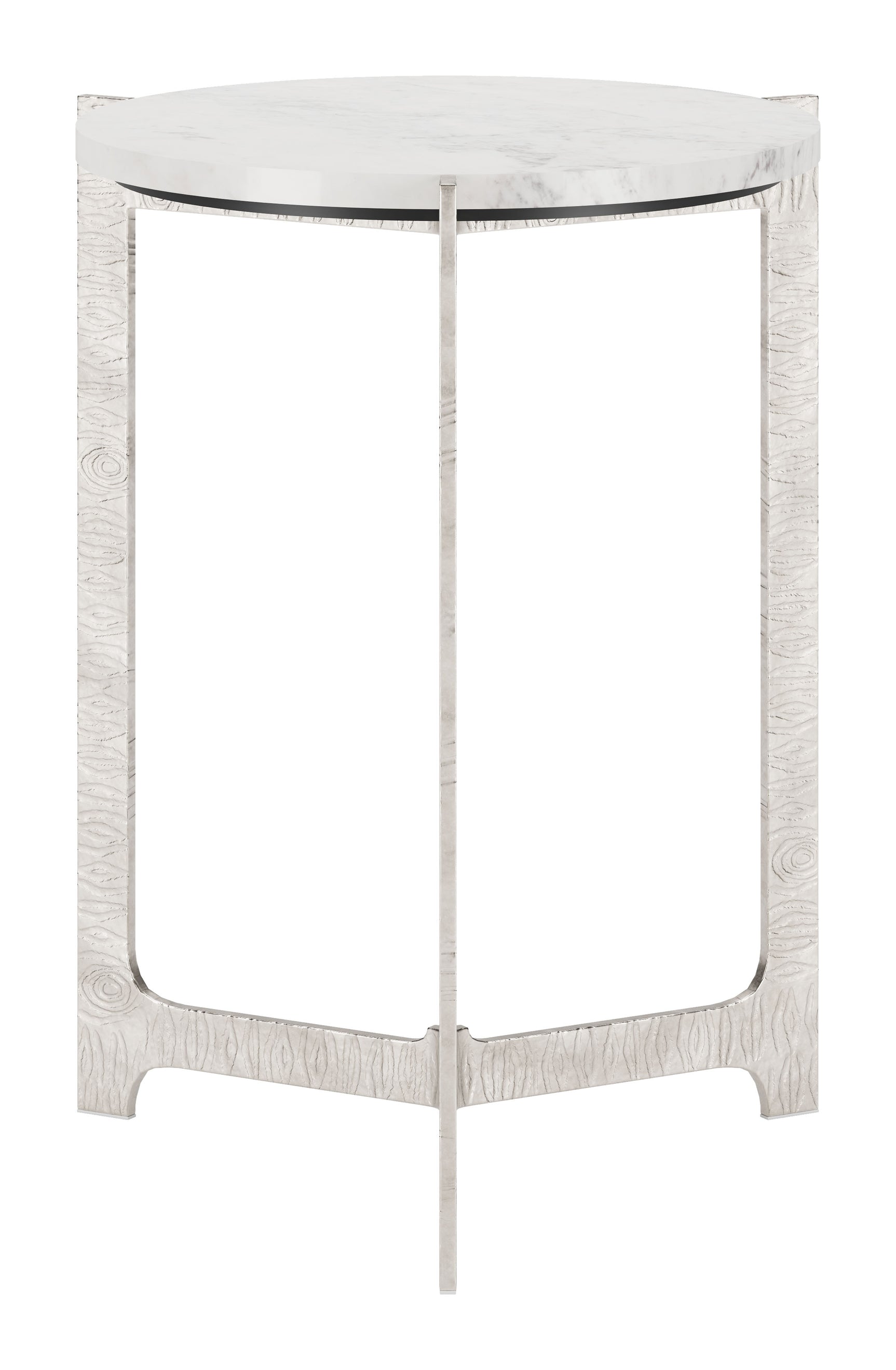 Barmas White & Silver Side Table - Ornate Home