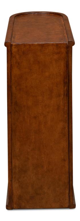 Barnes Brown Leather Book Side Table - Ornate Home