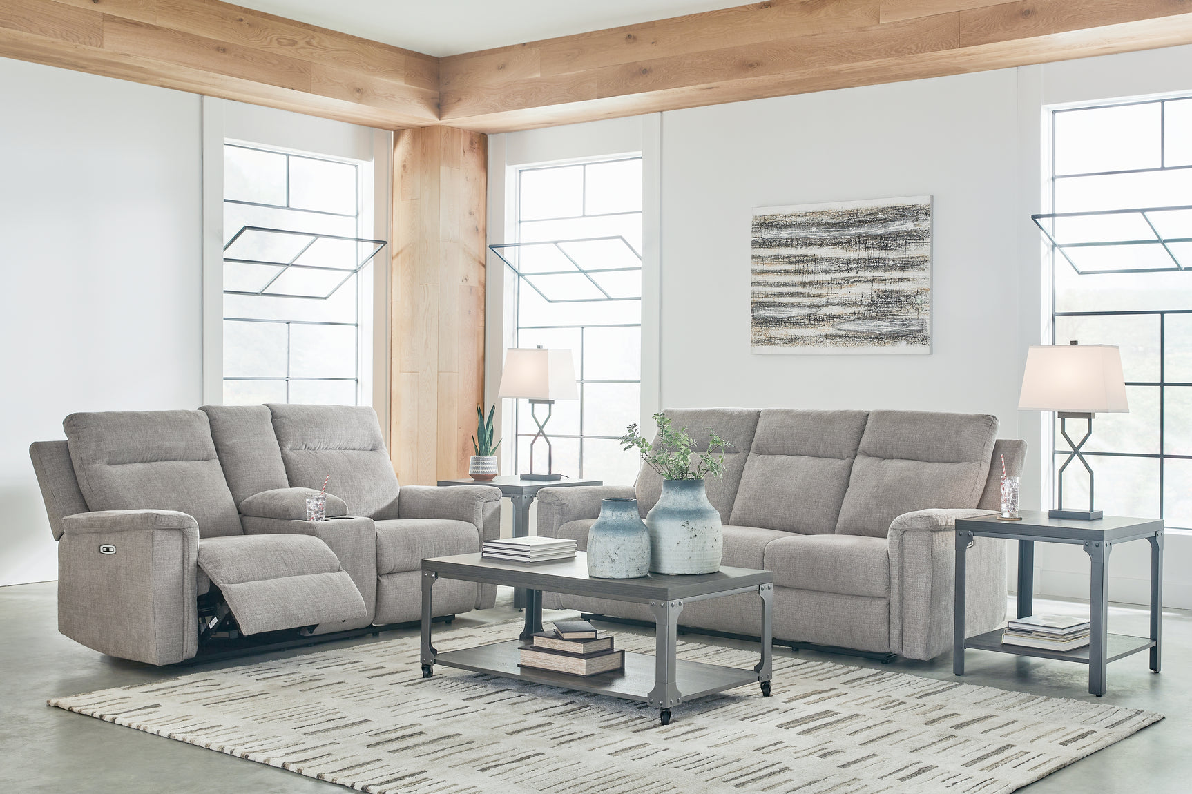 Barnsana Ash Power Reclining Sofa and Loveseat (Online Special Price) - Ornate Home