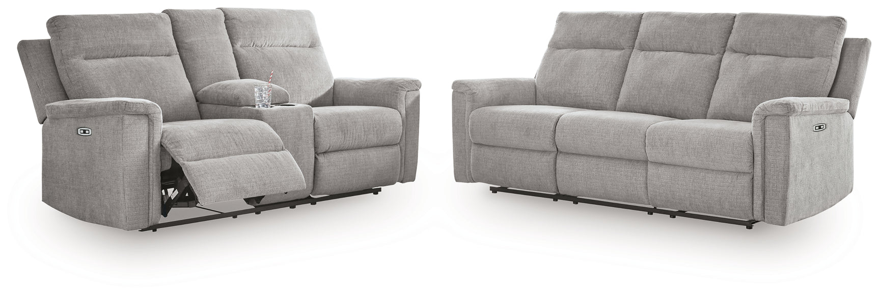 Barnsana Ash Power Reclining Sofa and Loveseat - Ornate Home