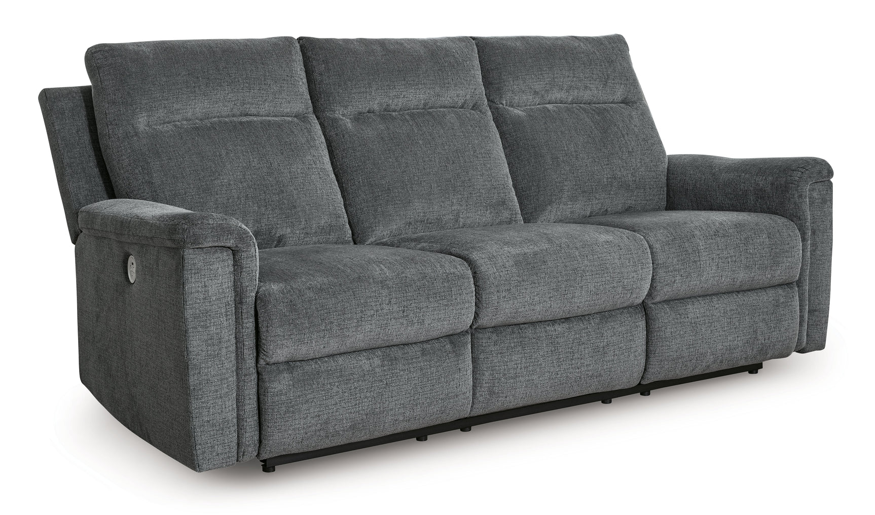 Barnsana Gravel Micro Chenille Power Reclining Sofa - Ornate Home