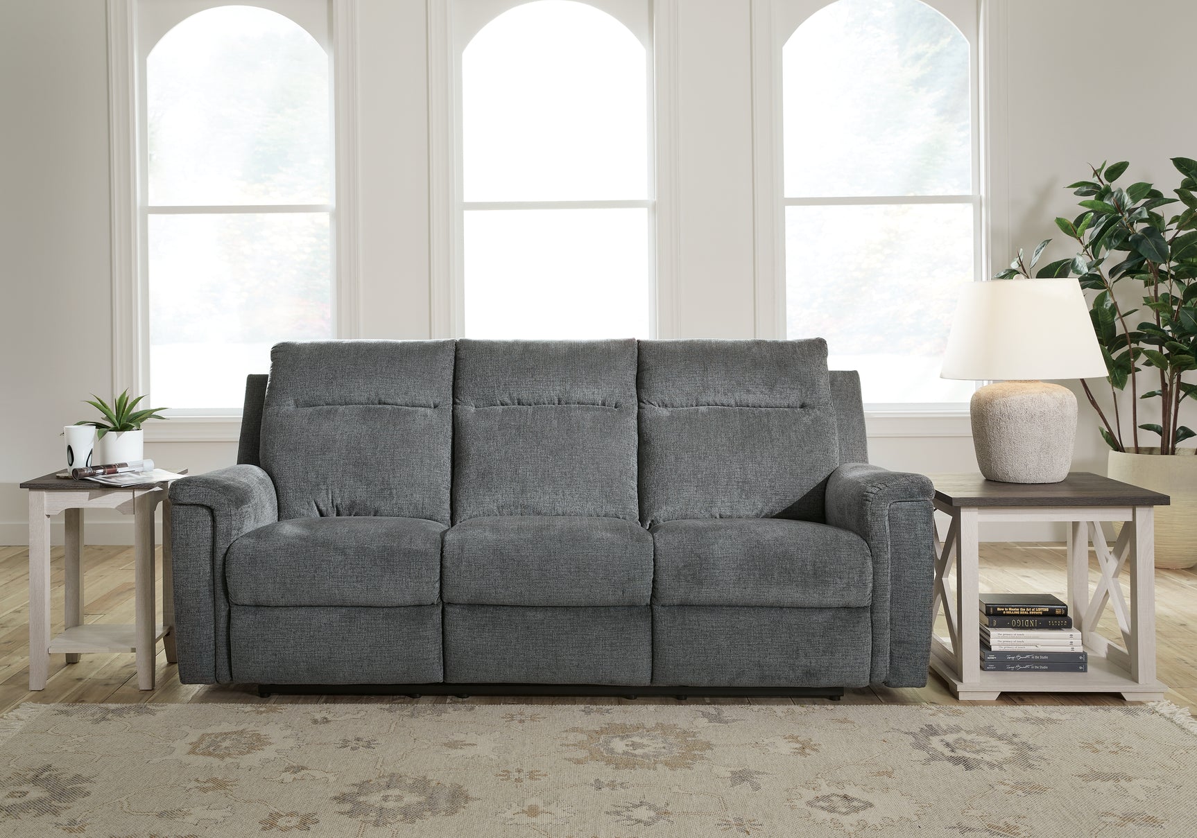 Barnsana Gravel Power Reclining Sofa and Loveseat - Ornate Home