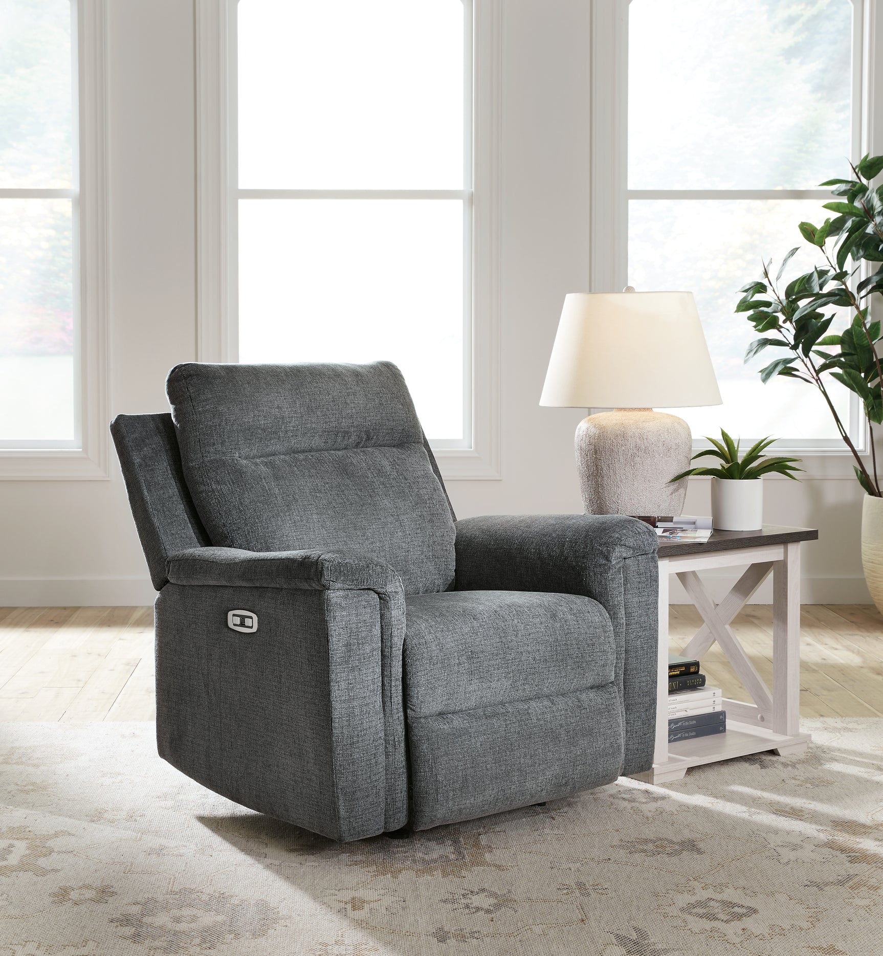 Barnsana Gravel Power Reclining Sofa, Loveseat and Recliner - Ornate Home