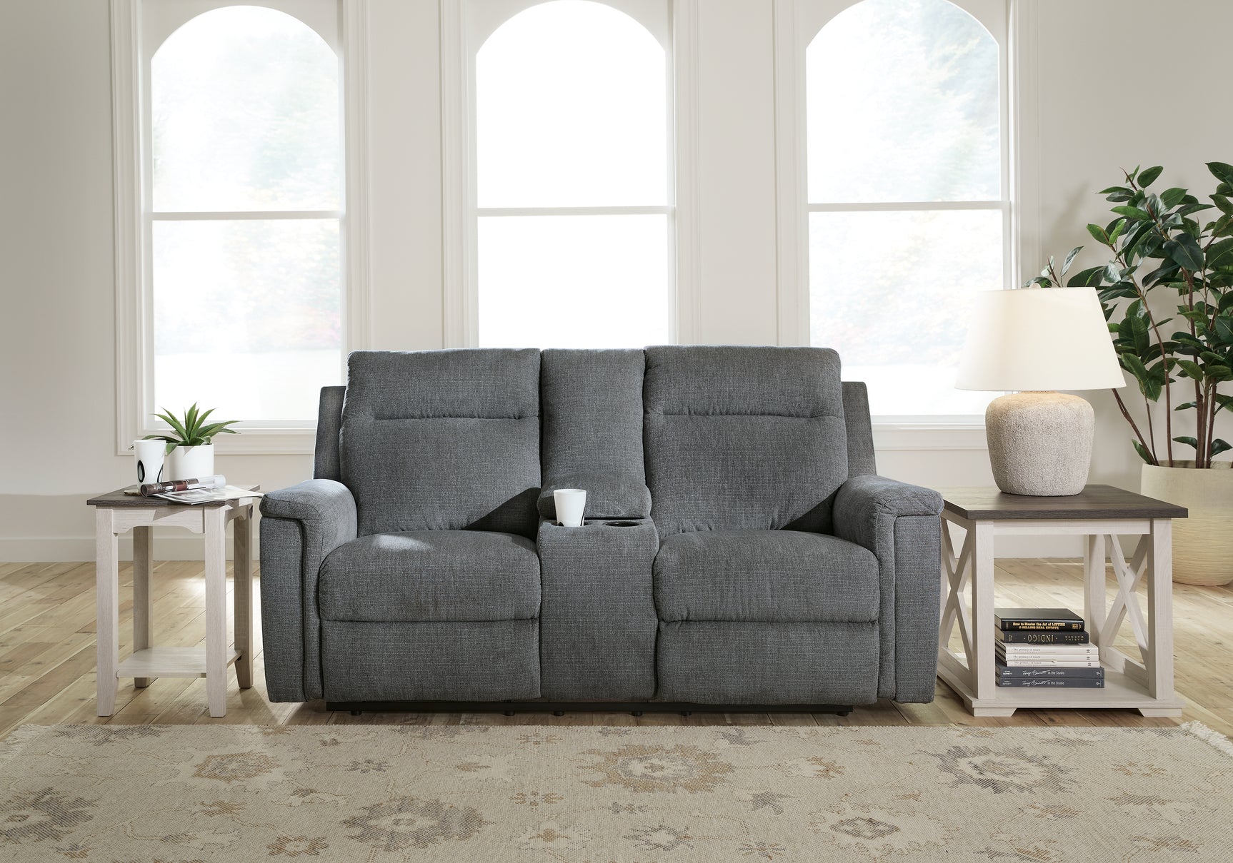 Barnsana Gravel Power Reclining Sofa and Loveseat - Ornate Home