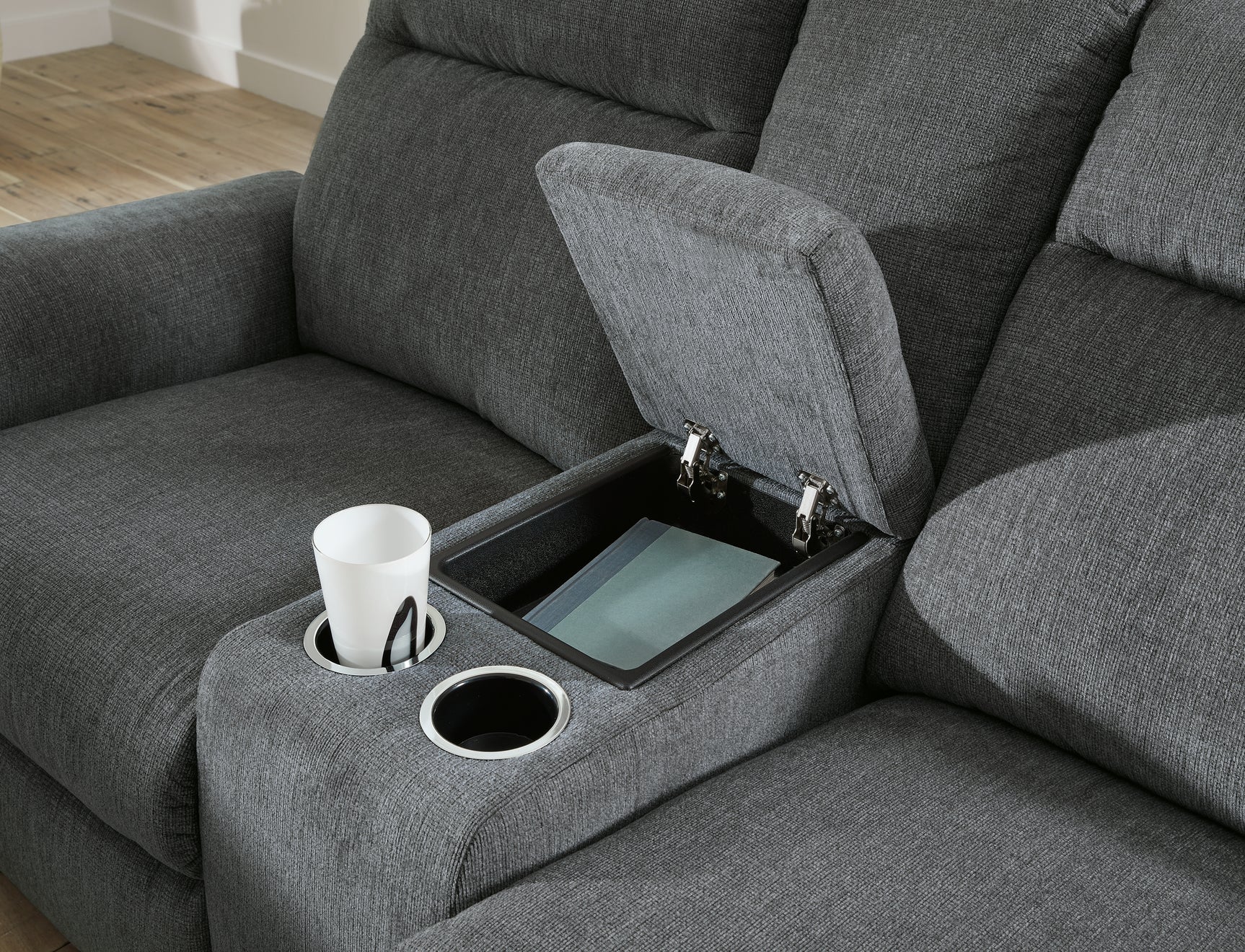 Barnsana Gravel Power Reclining Sofa and Loveseat - Ornate Home