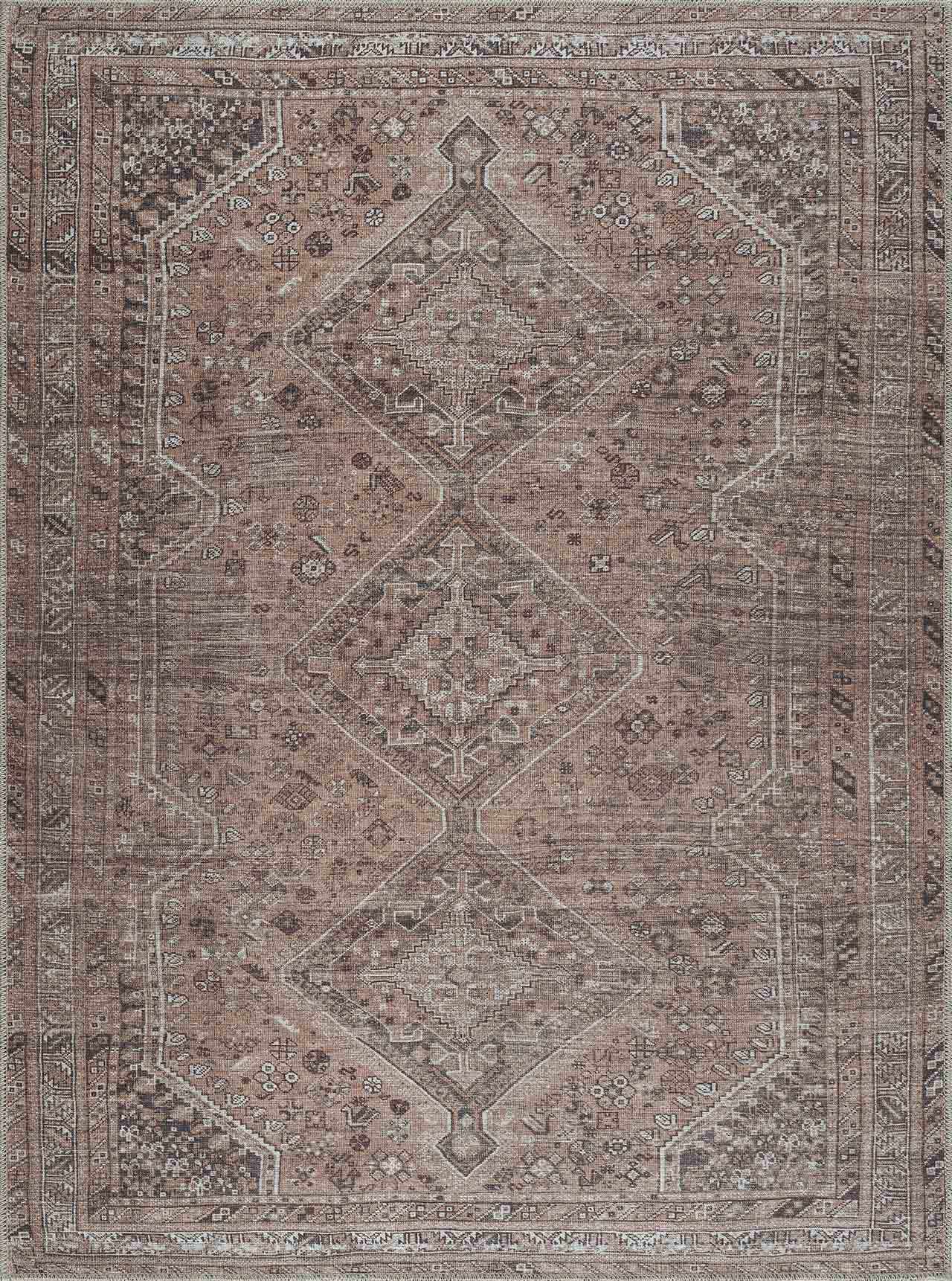 Barny Brown Flat Pile Washable Rug - Clearance - Ornate Home