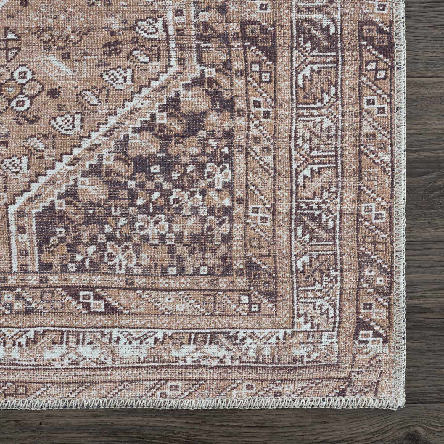 Barny Brown Flat Pile Washable Rug - Clearance - Ornate Home