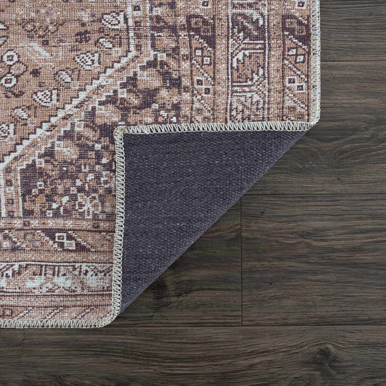 Barny Brown Flat Pile Washable Rug - Clearance - Ornate Home