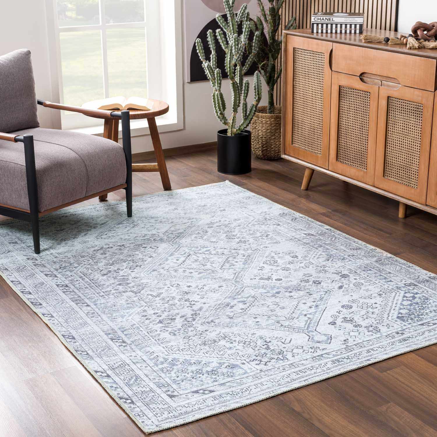 Barny Gray Denim Washable Rug - Clearance - Ornate Home