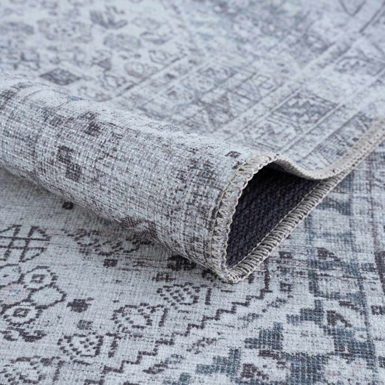 Barny Gray Denim Washable Rug - Clearance - Ornate Home