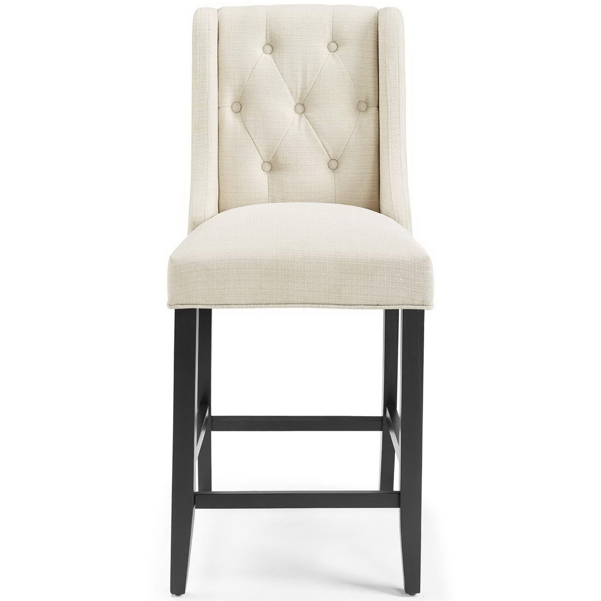 Baronet Beige Tufted Button Upholstered Fabric Counter Stool - Ornate Home