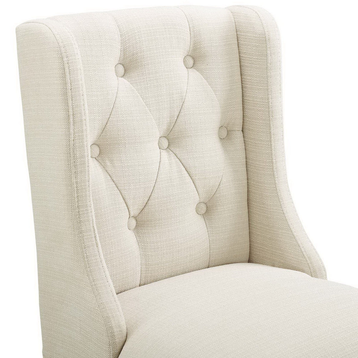 Baronet Beige Tufted Button Upholstered Fabric Counter Stool - Ornate Home