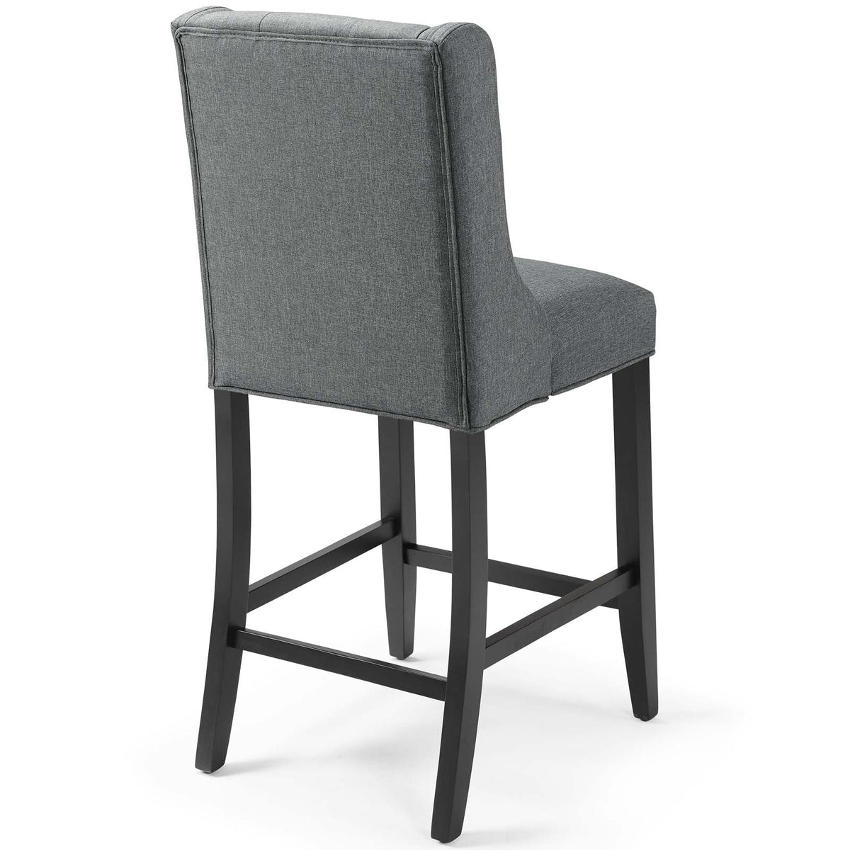 Baronet Gray Tufted Button Upholstered Fabric Counter Stool - Ornate Home