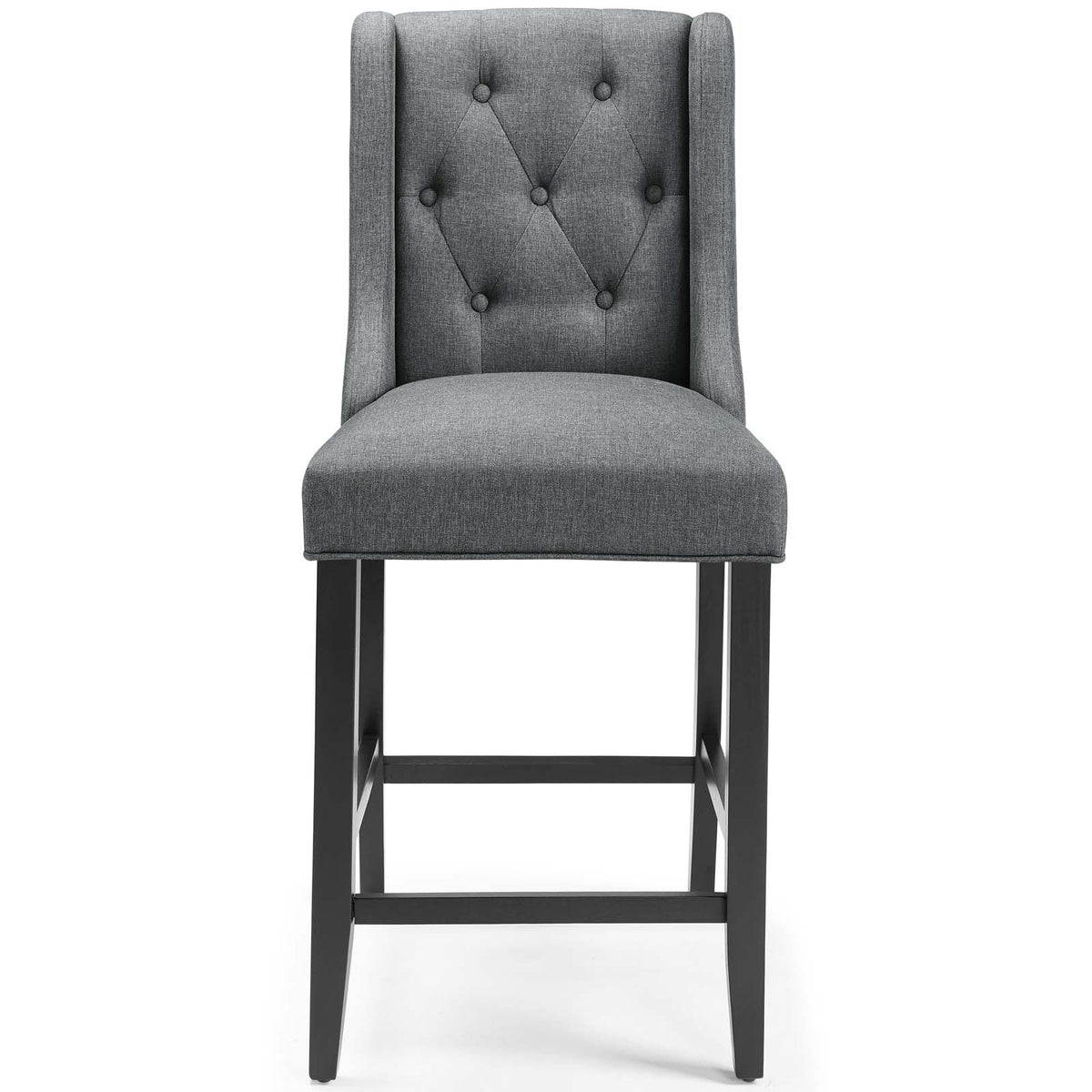 Baronet Gray Tufted Button Upholstered Fabric Counter Stool - Ornate Home