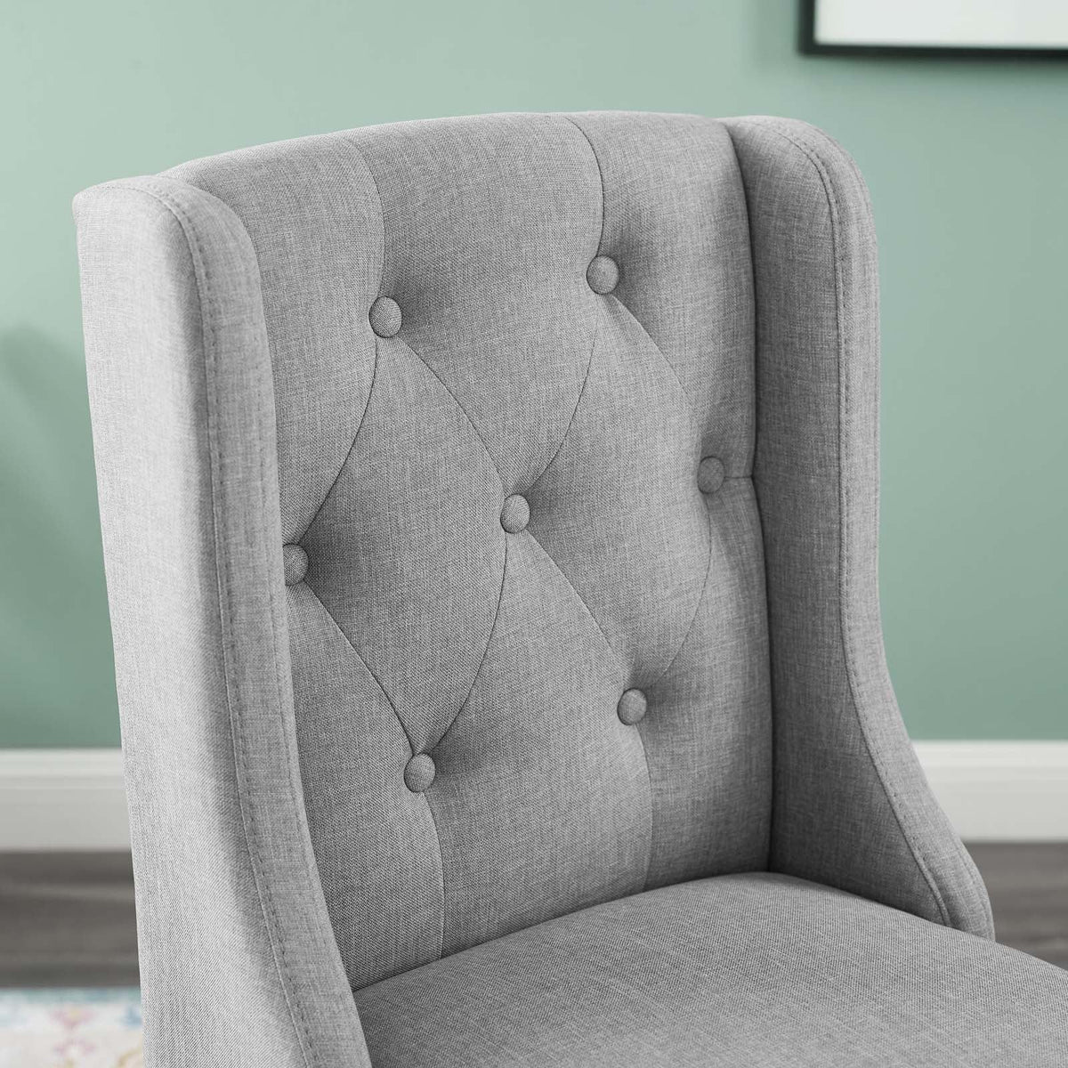 Baronet Light Gray Tufted Button Upholstered Fabric Counter Stool - Ornate Home