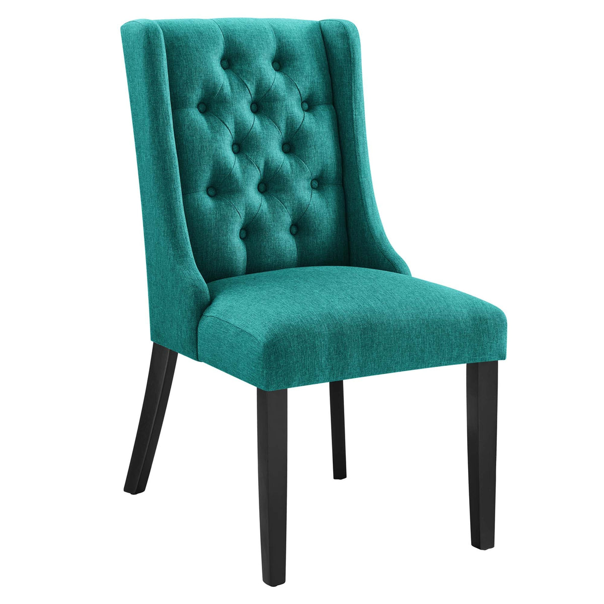 Baronet Teal Button Tufted Fabric Dining Chair - Ornate Home