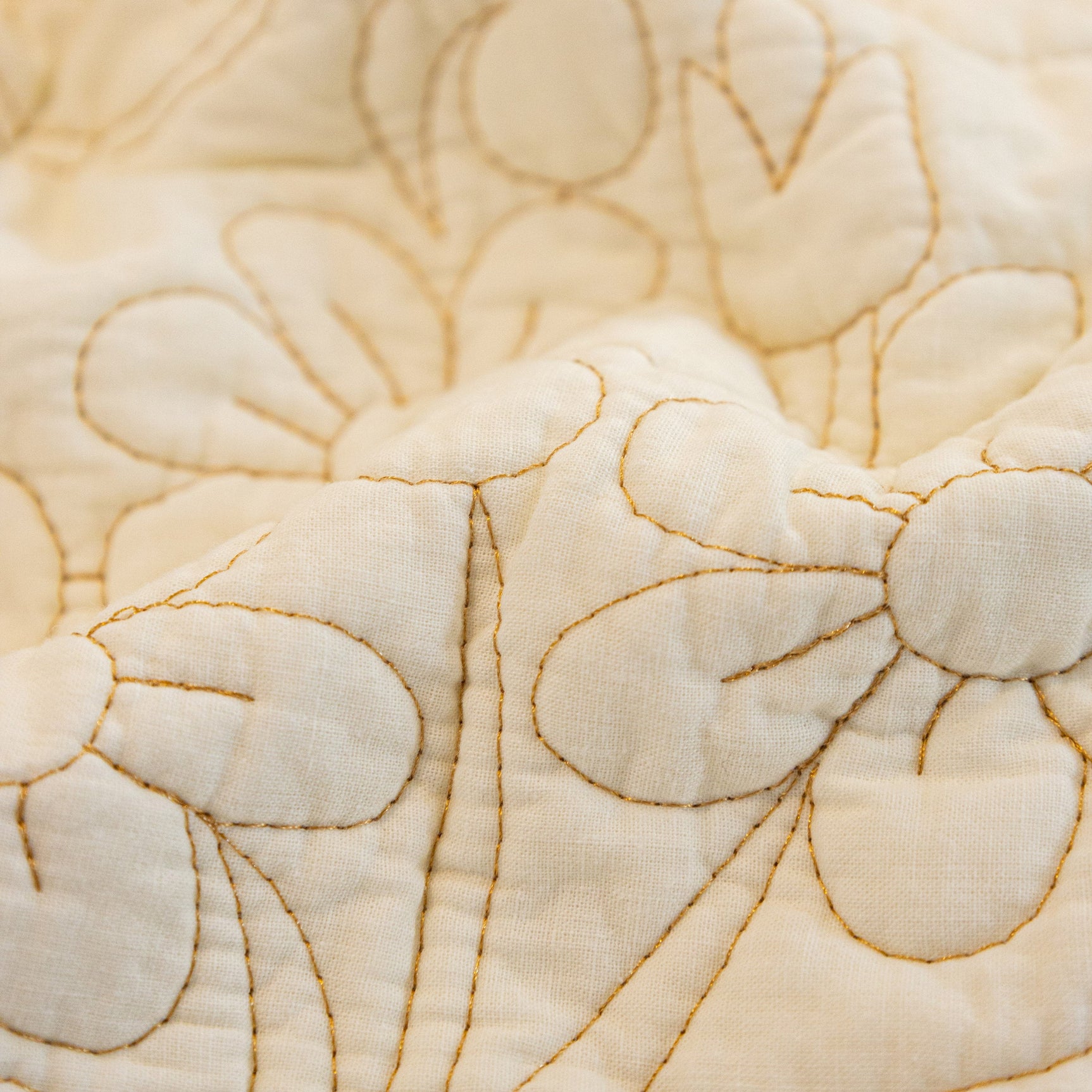 Baroque Floral Quilted Cotton Sofa Cover, Non-Slip Washable Couch Protector - Ornate Home