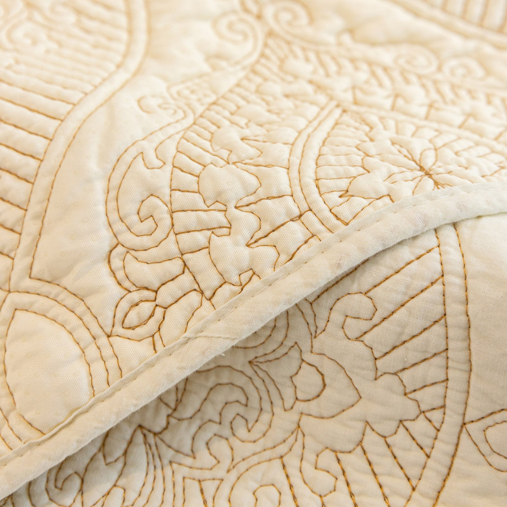Baroque Sofa Cover – Quilted Cotton, Non-Slip, Washable with Ornate Embroidery - Ornate Home