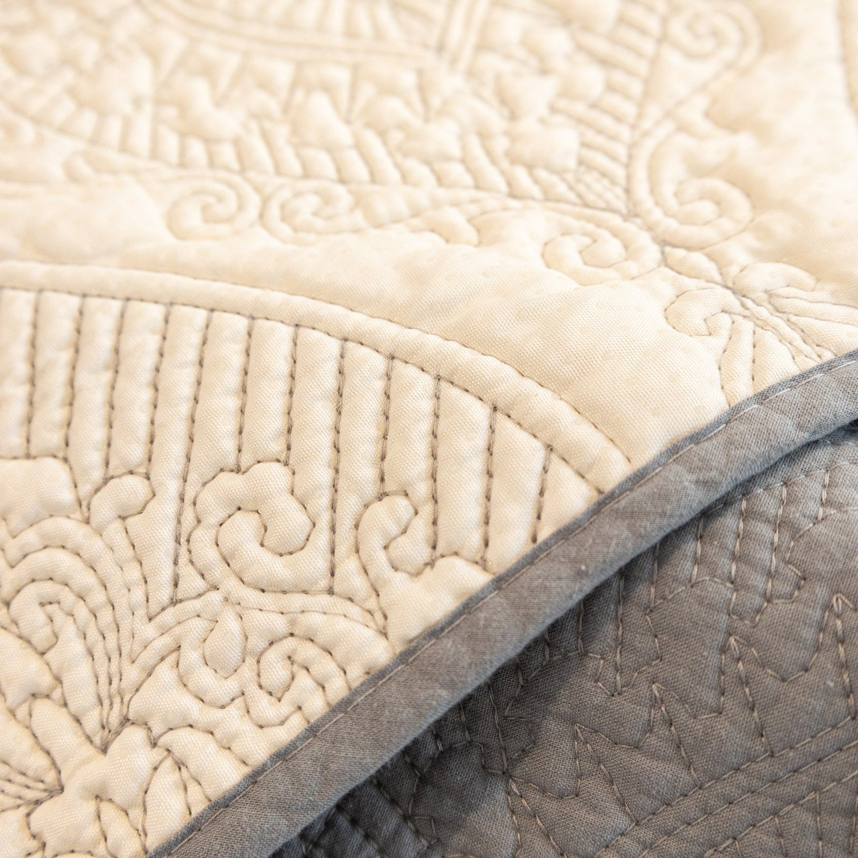 Baroque Sofa Cover – Quilted Cotton, Non-Slip, Washable with Ornate Embroidery - Ornate Home