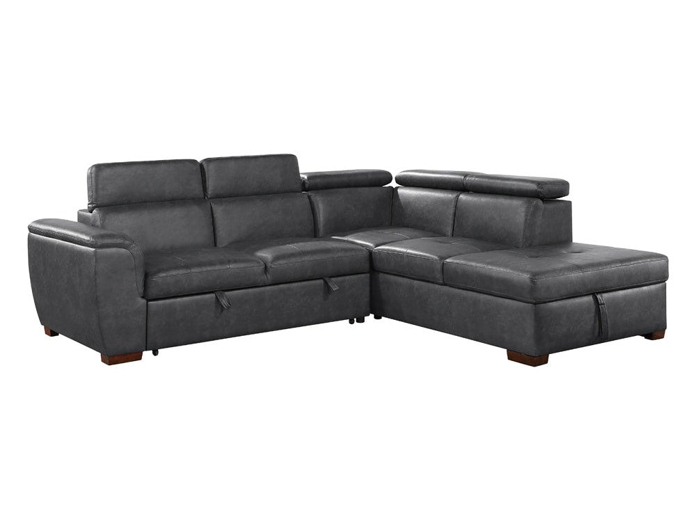 Barre Gray 2-Piece Sectional with Pull-Out Bed And Right Chaise - Ornate Home