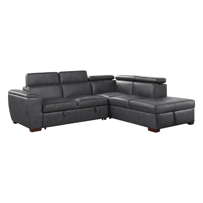 Barre Gray 2-Piece Sectional with Pull-Out Bed And Right Chaise - Ornate Home