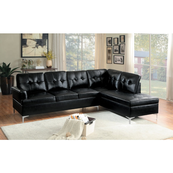 Barrington Black 2-Piece Sectional Right Chaise - Ornate Home