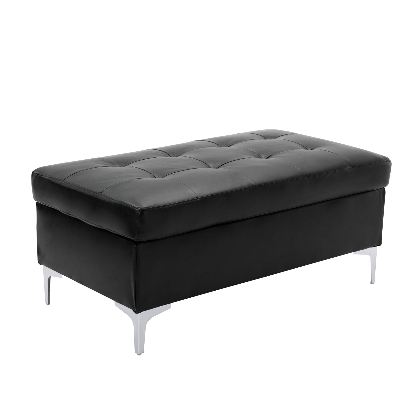 Barrington Black 3-Piece Sectional Right Chaise And Ottoman - Ornate Home