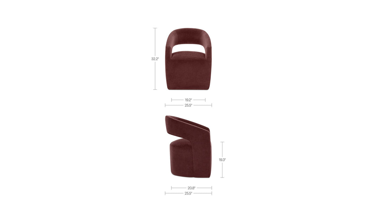Barrow Berry Rolling Dining Chair - Ornate Home
