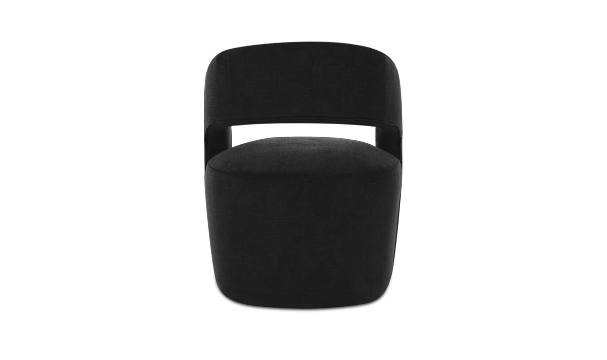 Barrow Black Rolling Dining Chair - Ornate Home
