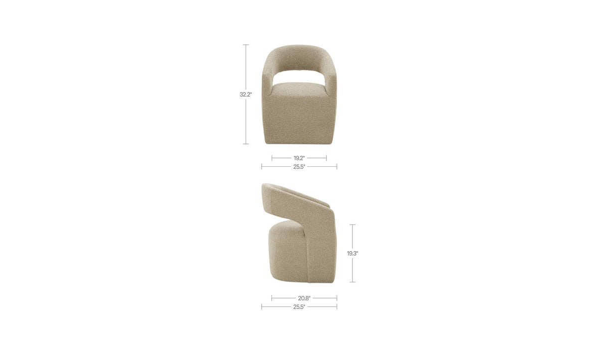 Barrow Jute Rolling Dining Chair - Ornate Home