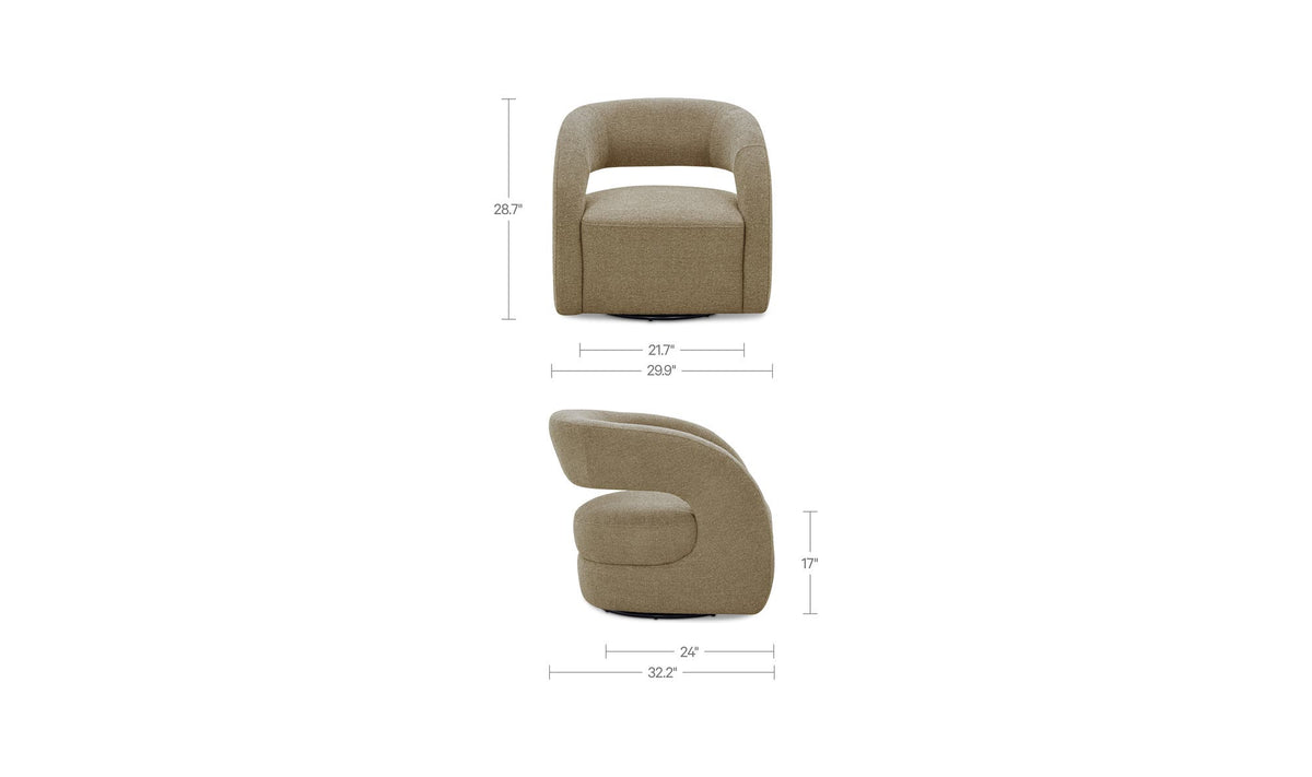Barrow Jute Swivel Accent Chair - Ornate Home