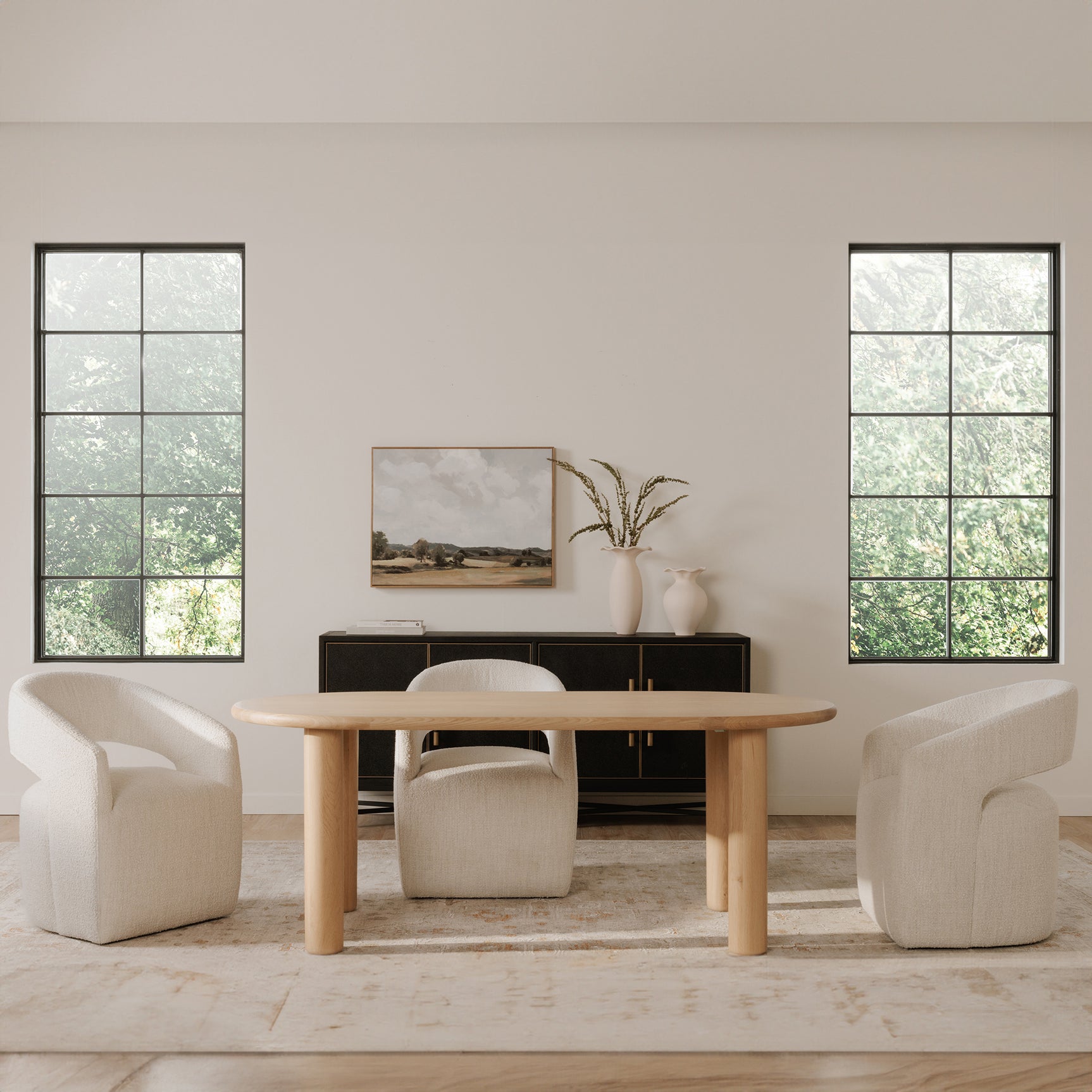 Barrow White Mist Rolling Dining Chair - Ornate Home