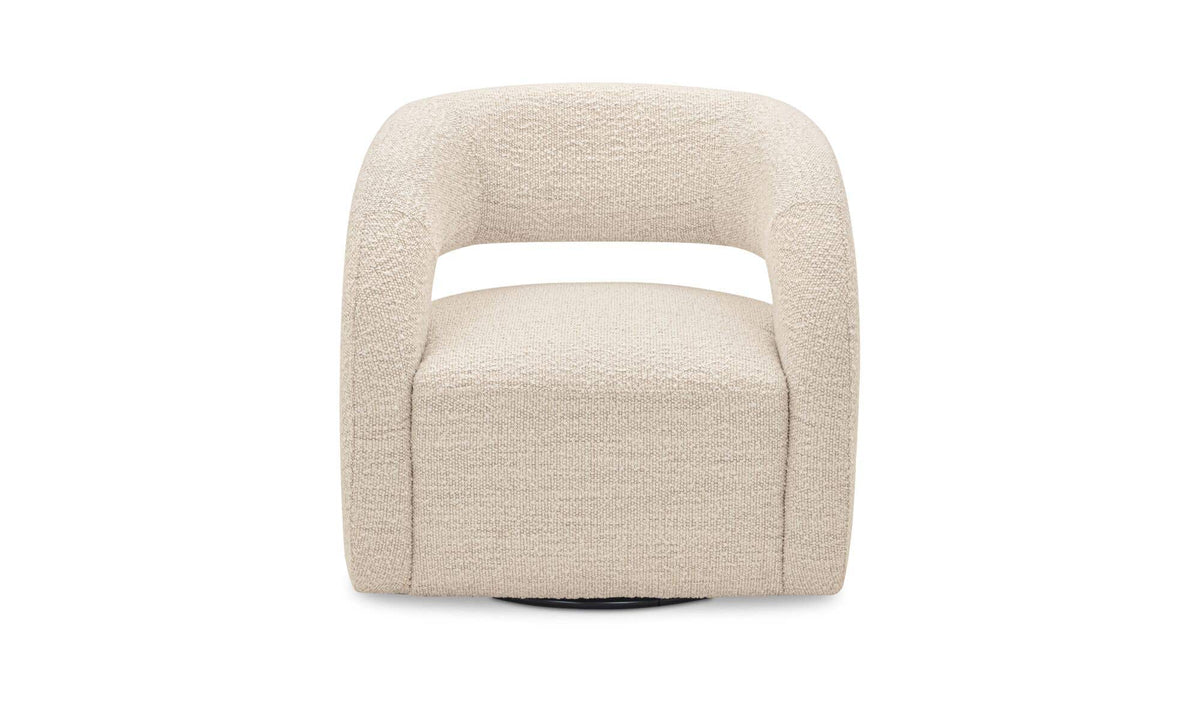 Barrow White Mist Swivel Accent Chair - Ornate Home