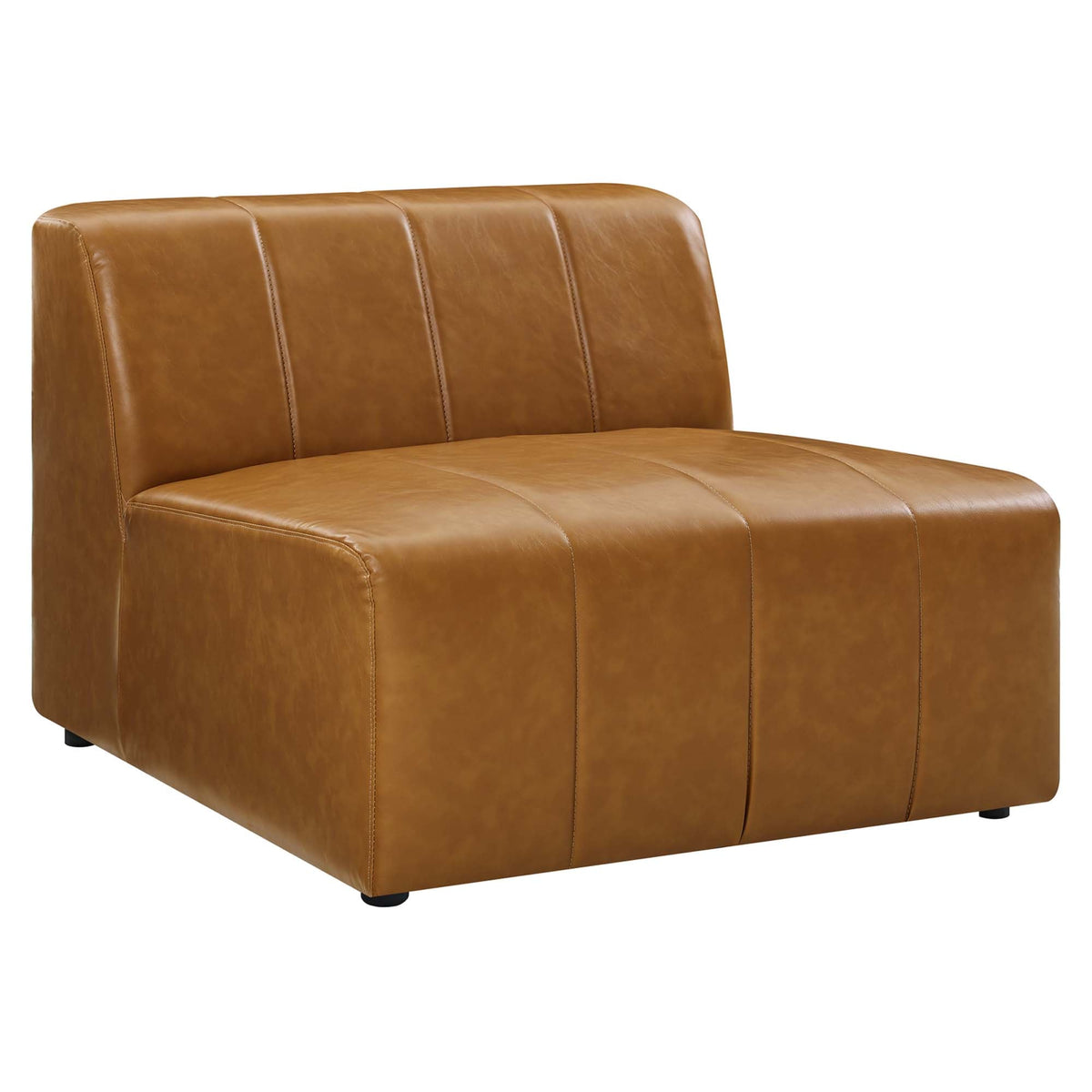 Bartlett Tan 5-Piece Vegan Leather Sectional Sofa - 127.5x127.5" - Ornate Home