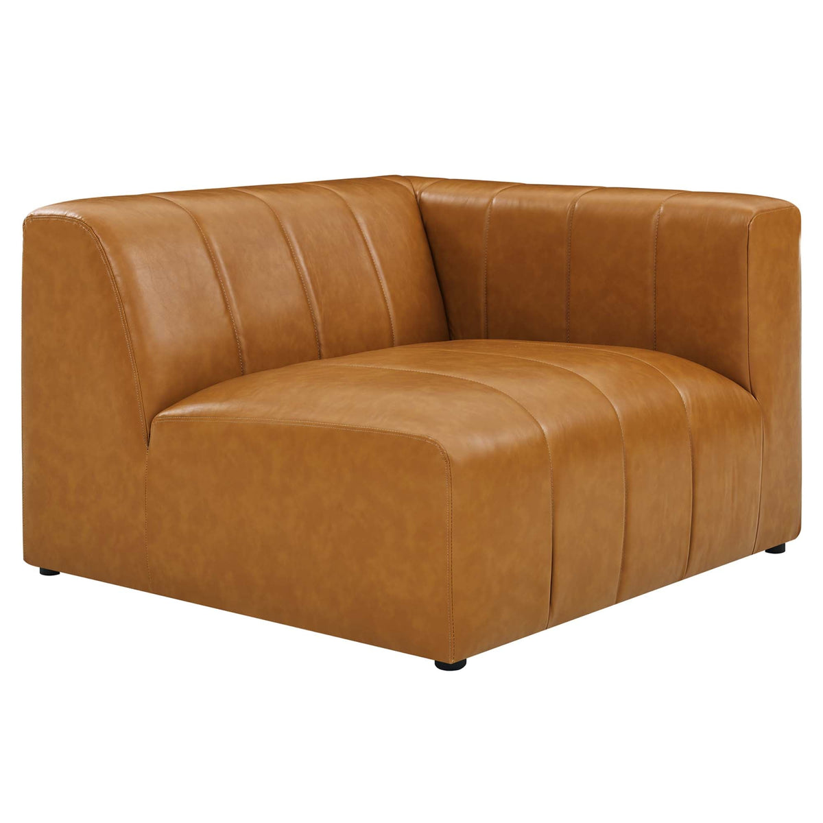 Bartlett Tan Vegan Leather Right-Arm Chair - Ornate Home