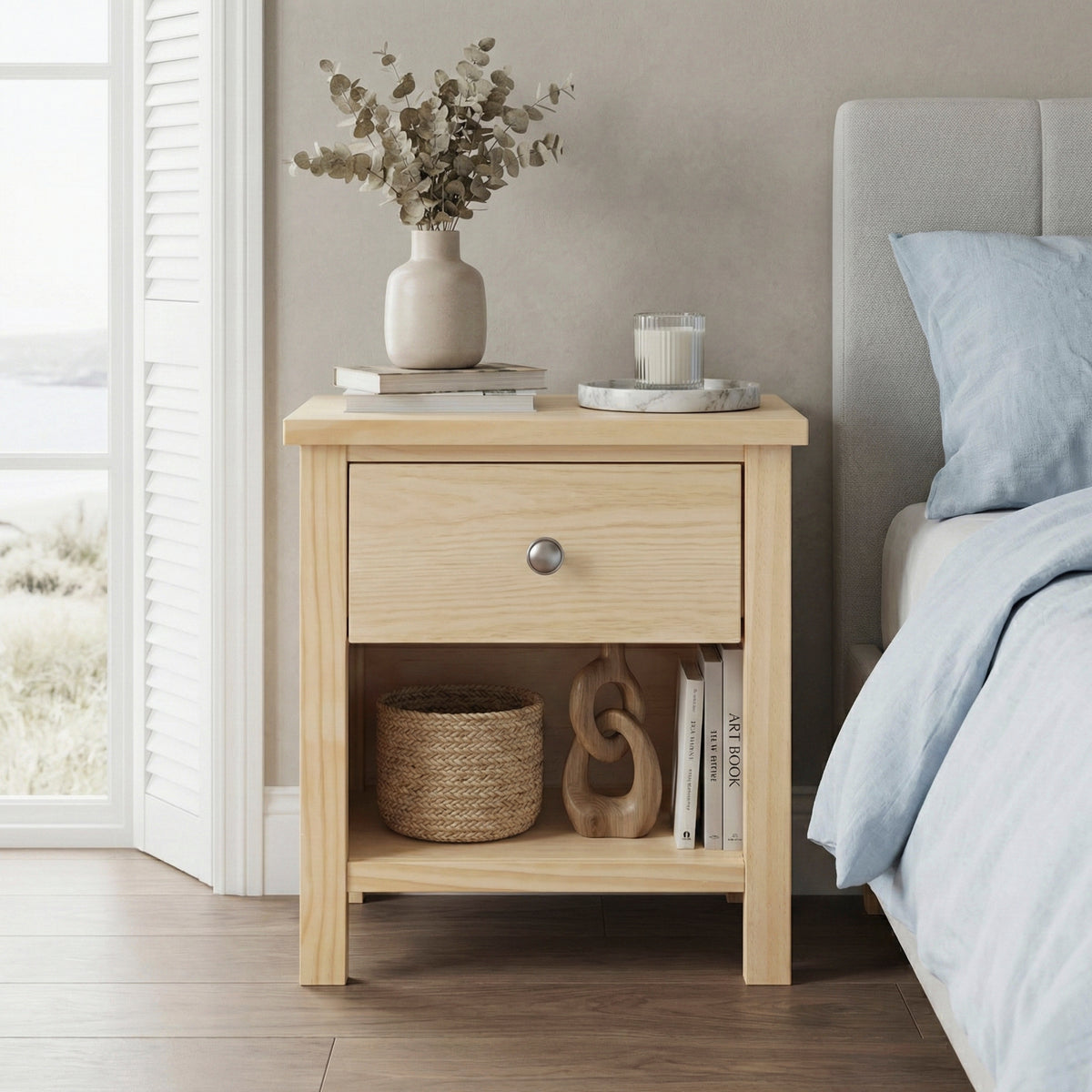 Bartly Brown 1-Drawer Nightstand - Ornate Home