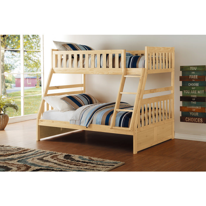 Bartly Natural Pine Twin/Full Bunk Bed - Ornate Home