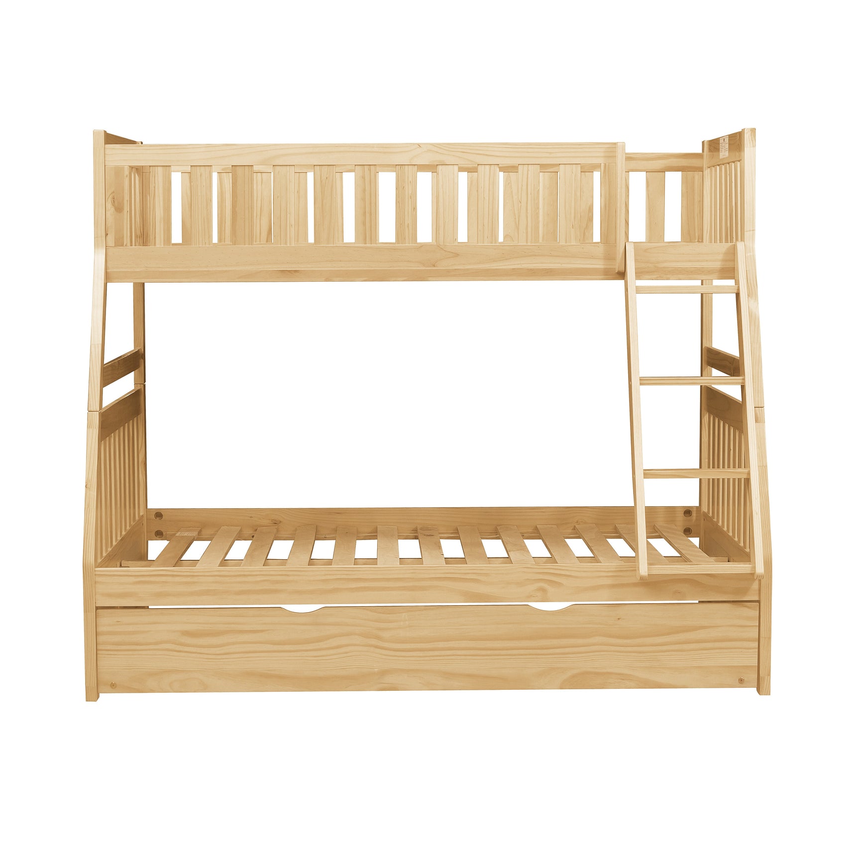 Bartly Natural Pine Twin/Full Bunk Bed with Twin Trundle - Ornate Home
