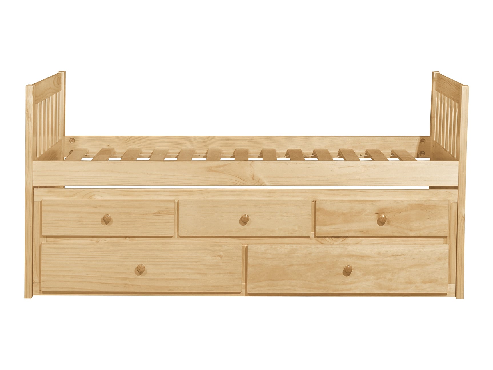 Bartly Natural Pine Twin/Twin Trundle Bed - Ornate Home
