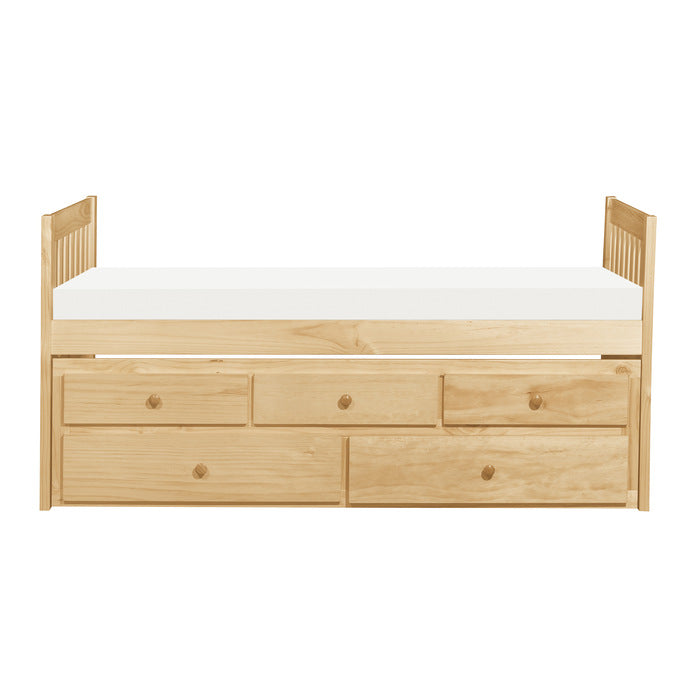 Bartly Natural Pine Twin/Twin Trundle Bed - Ornate Home