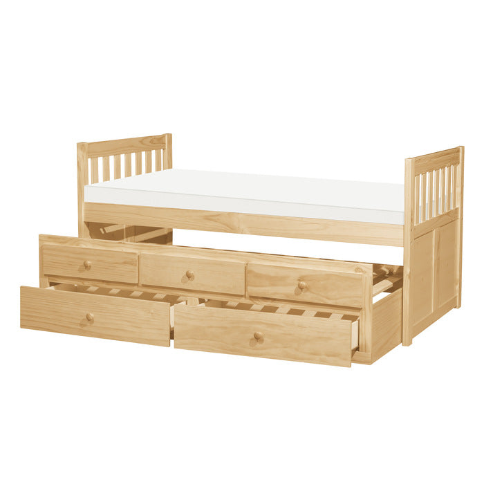 Bartly Natural Pine Twin/Twin Trundle Bed - Ornate Home