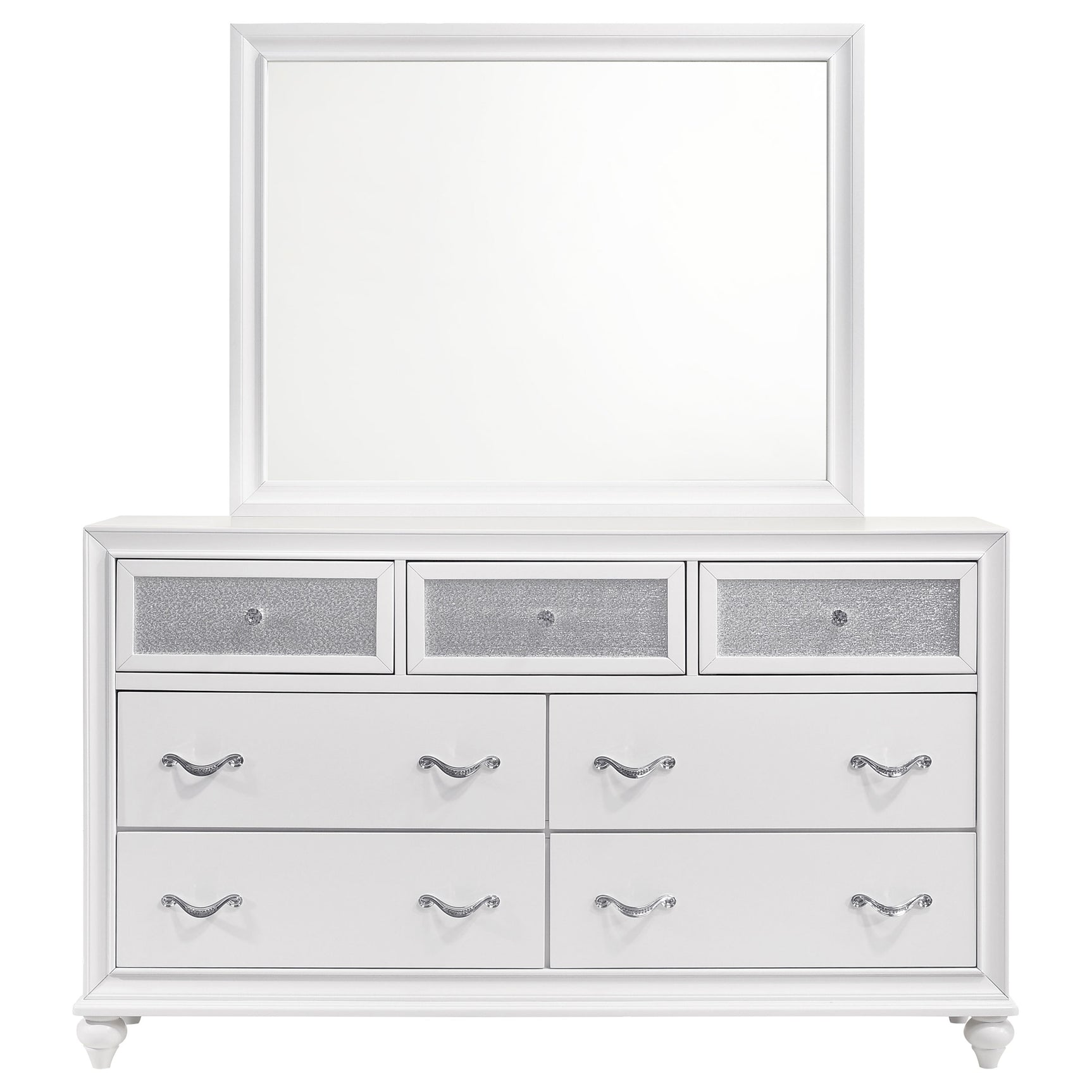 Barzini White California King Bed 4 Pc Set - Ornate Home
