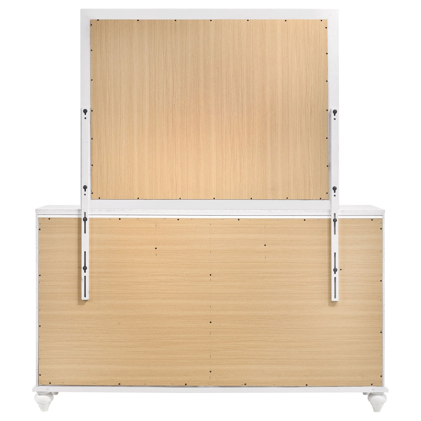 Barzini White Dresser and Mirror - Ornate Home