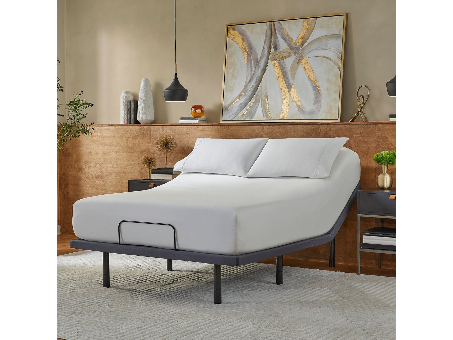 Baselogic Gold Gray Split Cal King Adjustable Base - Ornate Home