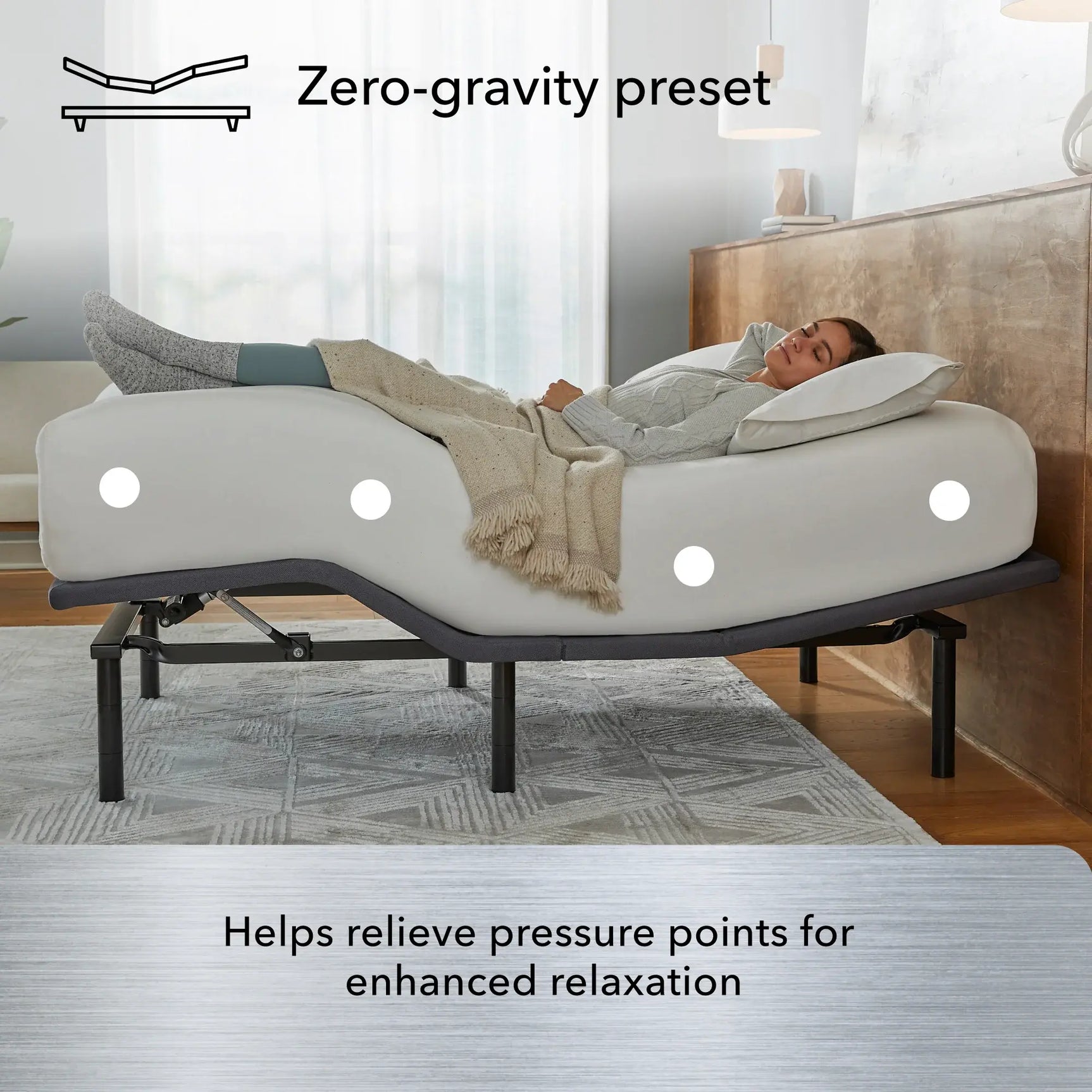 Baselogic Silver Black/Gray Twin XL Adjustable Base - Ornate Home