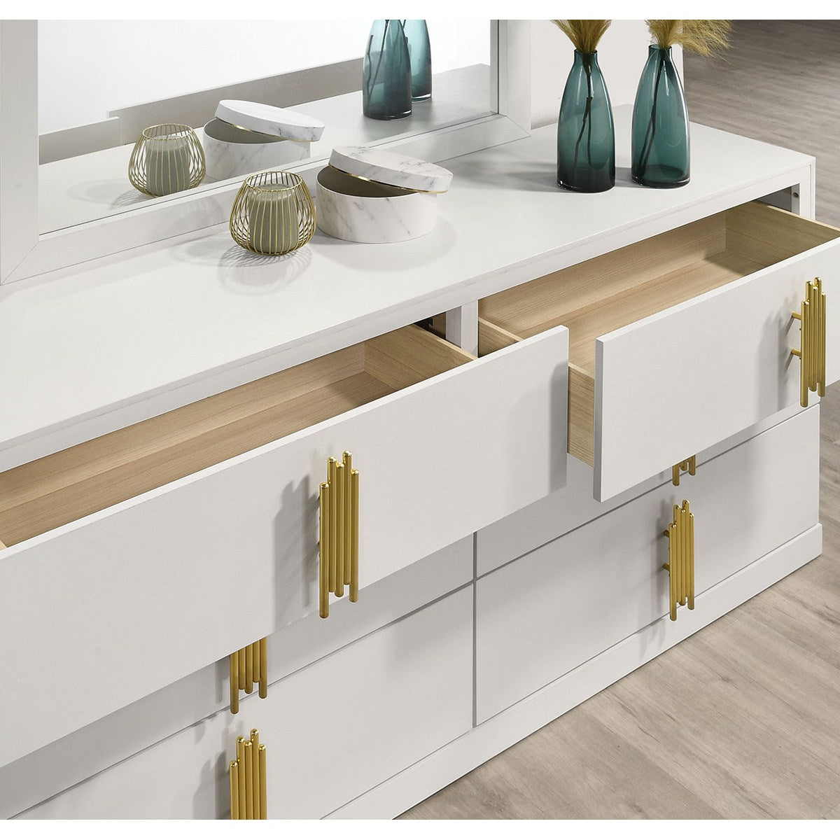white gold dresser Louis XVI Chest of Drawers, white and Gold