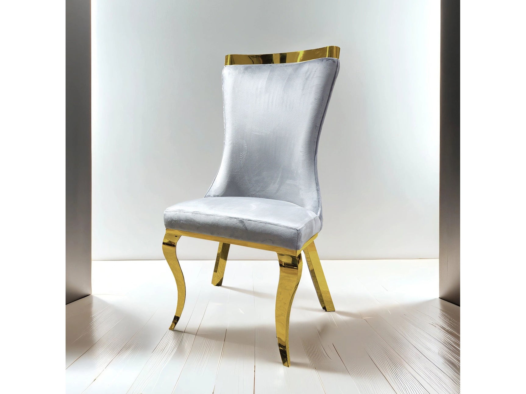 Basilicata Gold/Gray Chair (Set of 2) - Ornate Home