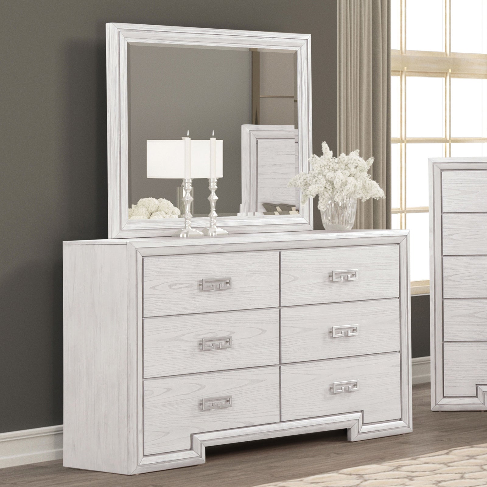 Basilone White Dresser - Ornate Home