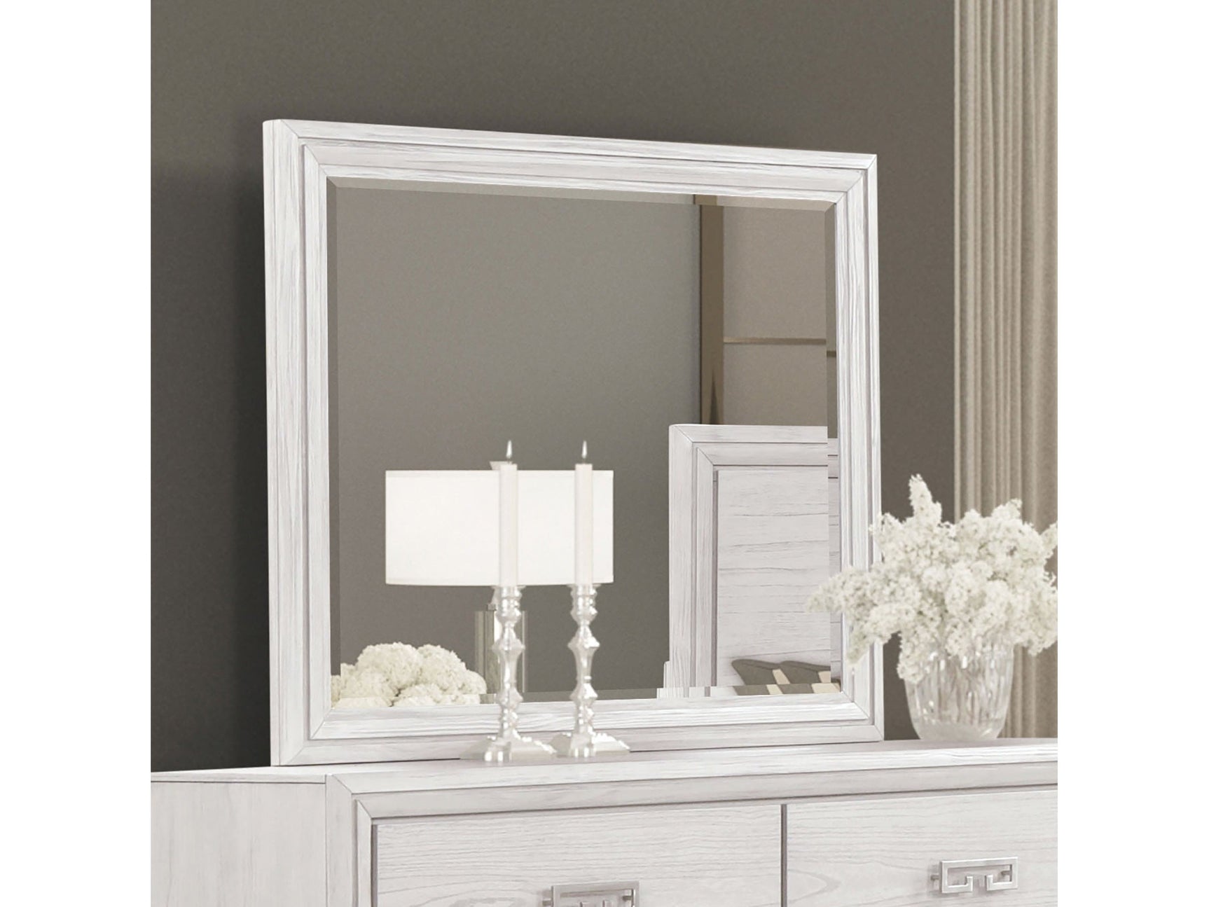 Basilone White Mirror - Ornate Home