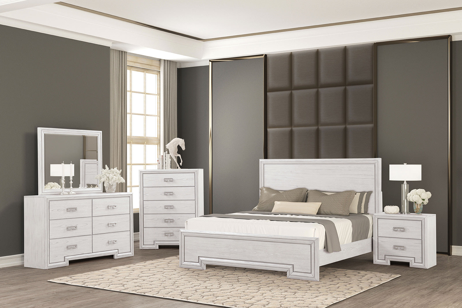 Basilone White Nightstand - Ornate Home